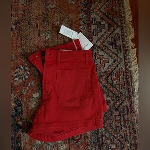 Free Assembly Patch Pocket Colored Denim Shorts